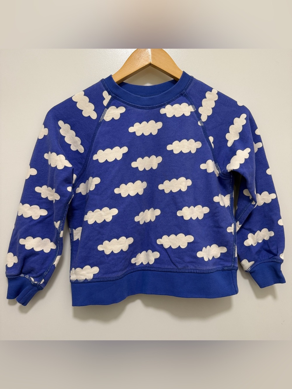 Hanna Andersson French Terry Sweatshirt Cloud Print Size 6-7 Kawaii Pullover